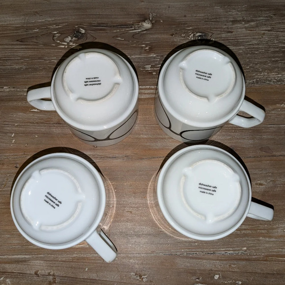 1980s "Here's Looking at You" Ceramic Coffee Cups - Set of 4 - Picture 4 of 4